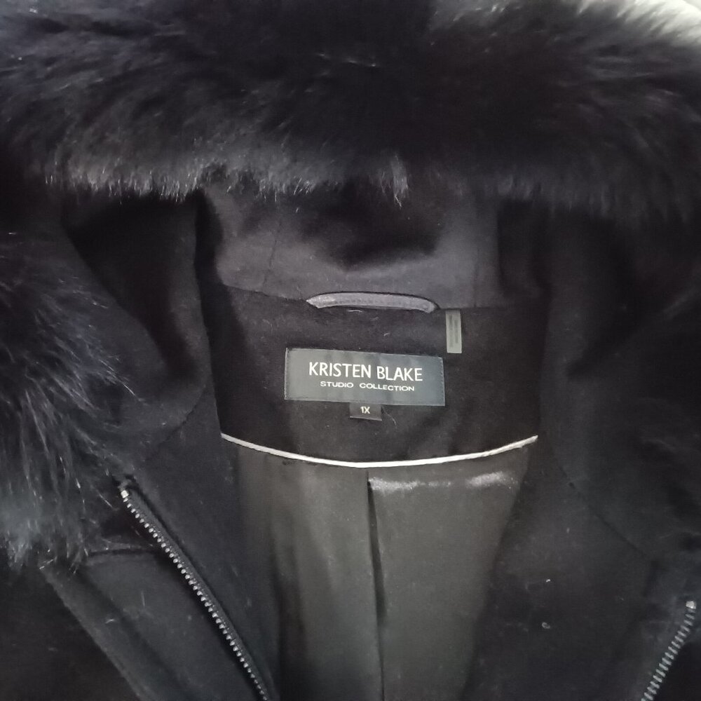 Kristen Blake  Fox Fur Trimed Hood Jacket Coat NWT 1X - Picture 8 of 9